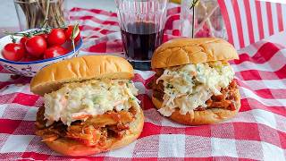 BBQ Pulled Chicken Sandwiches  The Easy Way [upl. by Roinuj705]