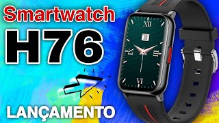 📣 LANÇAMENTO H76 Smartwatch  Cópia Estilo Honor Band 6 Tela infinita HD e Foto Unboxing e Funções [upl. by Ailuj]