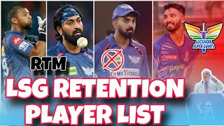 Lsg final retention players list ahed of ipl 2025  lucknow super giant retain player list [upl. by Harak894]