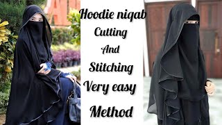 Butterfly hoodie niqab  long hoodie niqab  hijab cutting and stitching  हूडी निकाब क़ैसे बनाय [upl. by Rhianna]