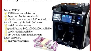 950 CIS note Sorting machine  100 Detection  Dual CIS notesortingmachine [upl. by Annekahs]