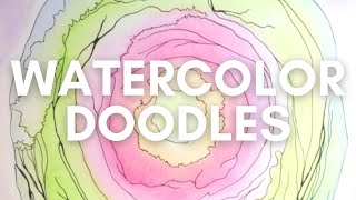 Meditative Watercolor Doodling for Relaxation 💜 Watercolor Doodles for Beginners [upl. by Maleki230]