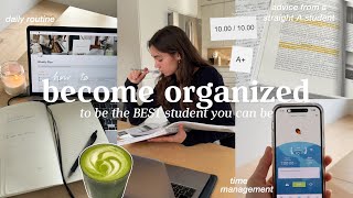 how to become organized to be the BEST student🔖 time management daily routine amp motivation tips [upl. by Odoric]