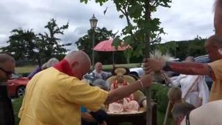 Inauguration Srila Prabhupada Tirtha Schloss Rettershof Castle Germany planting Prabhupadas tree [upl. by Eelatan623]