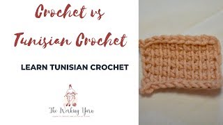 The Differences Between Crochet and Tunisian Crochet Hook [upl. by Auqinihs276]