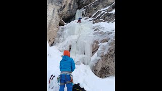 Cascate di Ghiaccio dellArmentarola Alta Badia Per la prima volta ho aperto la via [upl. by Gabbi]