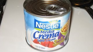 using canned NESTLES TABLE CREAM in my fruit salad  table cream in a can Nestle media crema [upl. by Einhoj]