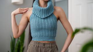 How to Crochet Cowl Neck Vest  Pattern amp Tutorial DIY [upl. by Norej]