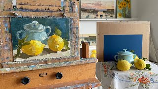 Lemons amp French Pot Still Life Painting Demonstration [upl. by Wightman]