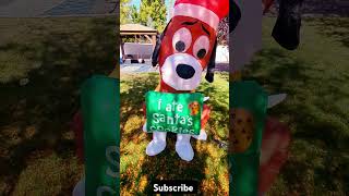 Puppy ate Santas Cookies Christmas inflatable chriatmas inflatable gemmy homedepot puppy [upl. by Eednar110]