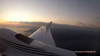 HD GoPro DA42  sunset departure Cannes LFMD [upl. by Adierf]