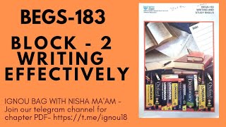 BEGS183  Block 2  Writing effectively  ignoubagwithnisha [upl. by Rednasela]