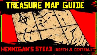 Hennigans Stead North amp Central Treasure Map Guide All Locations Red Dead Online  RDR2 [upl. by Grantland]