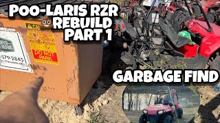 Poolaris RZR Rebuild Part 1  Garbage Find  Polaris RZR 170 [upl. by Melvena]