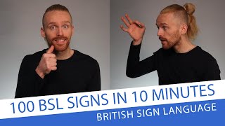 Learn 100 BSL Signs in 10 Minutes [upl. by Eninotna]