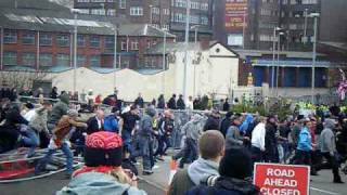 EDL storm the fences in Dudley  from the Dudley News [upl. by Reizarf]