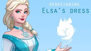 Redesigning Elsas Dress ・ DISNEY REDRAW [upl. by Algy]