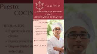 Vacante Se solicita COCINERO [upl. by Bel]