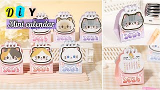 DIY cute calendar 2024 at home 📆 How to make a cute calendar 2024 out of paper [upl. by Ardnasac]