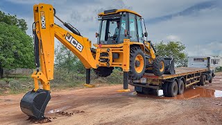 Our Brand New JCB 3DX Super 4x4 Unloading from Truck in Jcb Showroom 2024 [upl. by Della]