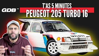 TAS 5 MINUTES  LA PEUGEOT 205 TURBO 16 et le groupe B [upl. by Ymar]