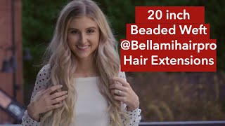 BeadedWeft Hair Extensions  Blonde hair  How a beaded weft is applied  Salon 124  Hand tied [upl. by Radie413]