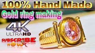 hand made 💯 gold ring making  anguthi bane ka sahi tarika  making gold rings 100 processing [upl. by Ayenat]