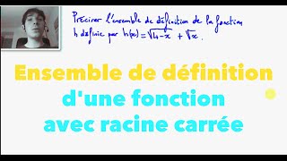 2nde Ensemble de définition dune fonction avec racine carrée [upl. by Cullin]