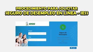 COMO SACAR EL SEGURO DE DESEMPLEO ECUADOR  IESS ECUADOR [upl. by Rani]