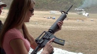 KIRSTI SHOOTS M16 FULLAUTO [upl. by Ttemme]