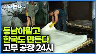 국제시장에서 좋은 평가받는 한국의 천연 고무 라텍스 공장｜극한직업｜골라듄다큐 [upl. by Nnairahs]