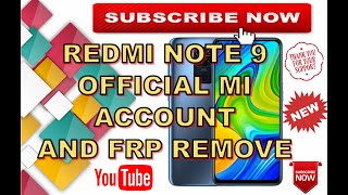 REDMI NOTE 9 MI ACCOUNT BY SERVER AND FRP BYPASS [upl. by Zuliram]