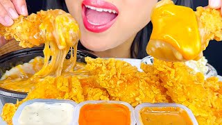 ASMR FRIED CHICKEN TENDERS DIPPED IN CHEESY GRAVY MASHED POTATOES EATING SHOW ASMR Phan [upl. by Leclair]