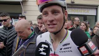 Mathieu van der Poel  Interview at the finish  MilanoSanremo 2024 [upl. by Ronald550]