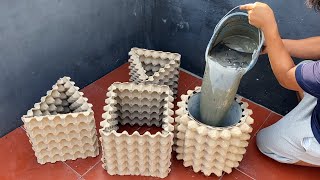 Unique egg tray flower pot ideas  How to make handmade flower pots at home  flower pot craft [upl. by Jessamine]