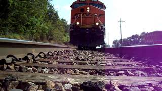 BNSF Coal Empty Accelerates over camera [upl. by Eednarb]