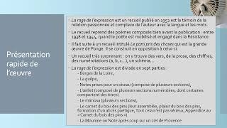 La rage de lexpression Ponge  Fiche de lecture [upl. by Ardnalac]